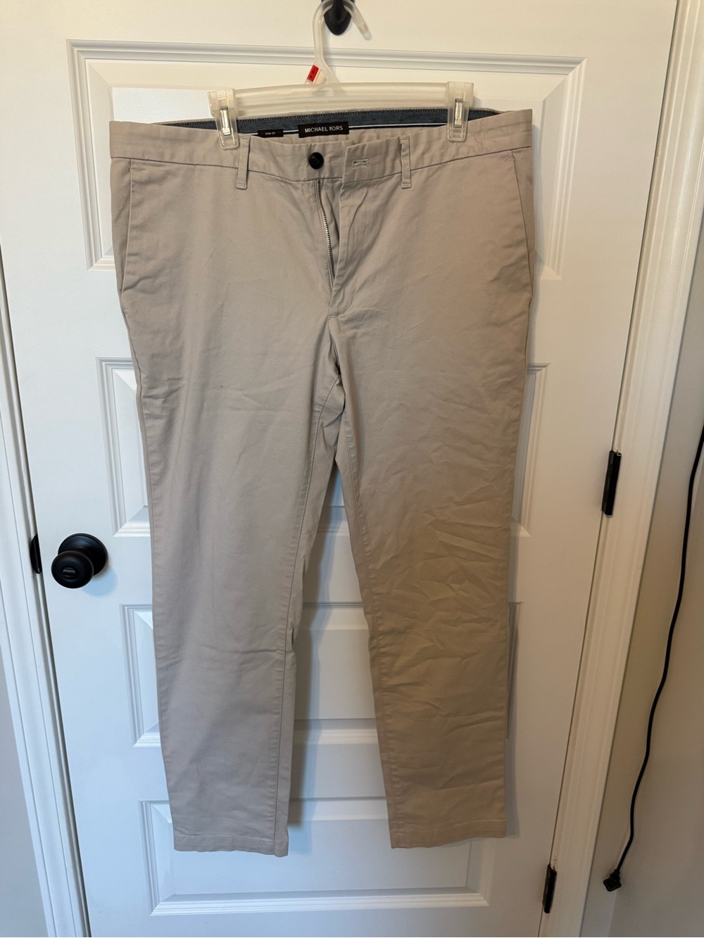 Michael Kors Men's Light Khaki Straight Chinos